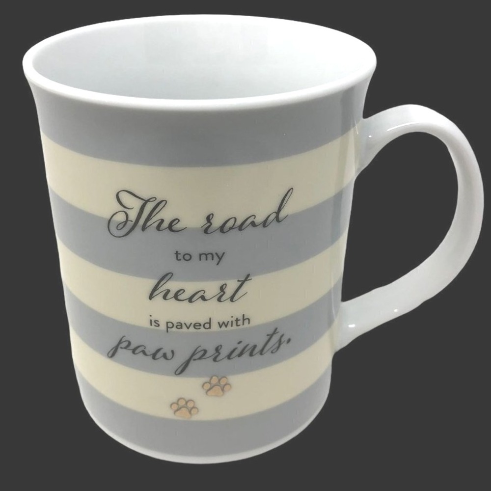Coffee Mug The Road to My Heart is Paved with Paw‎ Prints Pet Dog Cat Lover